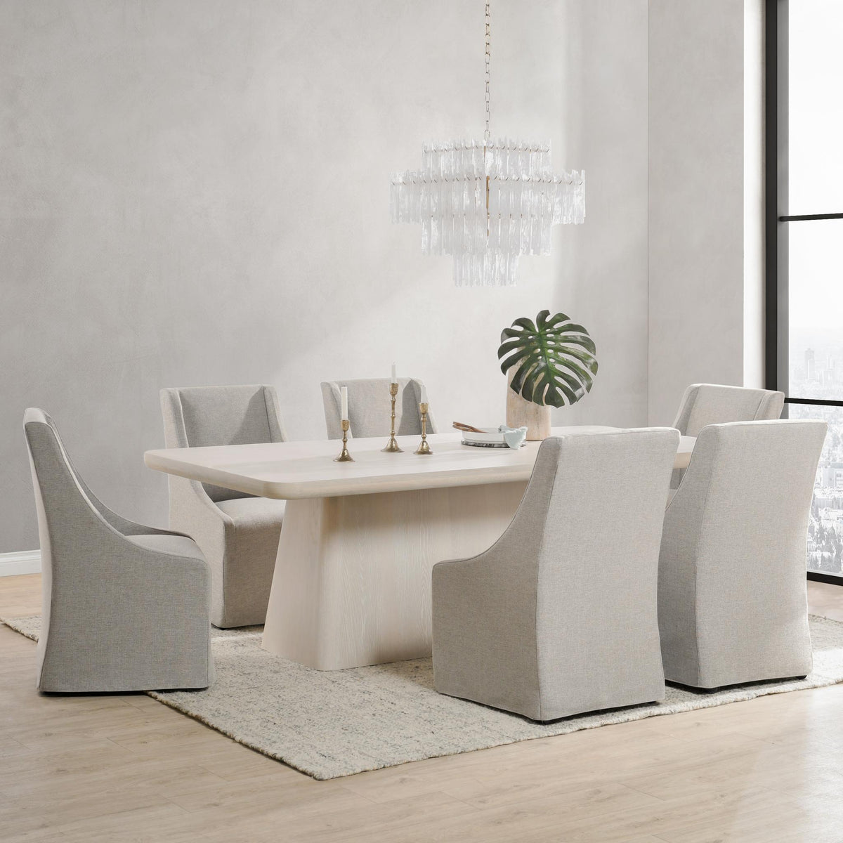 Warwick - Upholstered Rolling Dining Chair