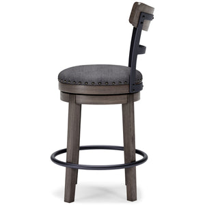 Caitbrook - UPH Swivel Barstool - Gray - R&R Furniture Gallery (Fountain Valley, CA)