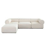 Zia 4PC Modular Reverisble Chaise Sectional in Light Camel Performance Velvet Fabric