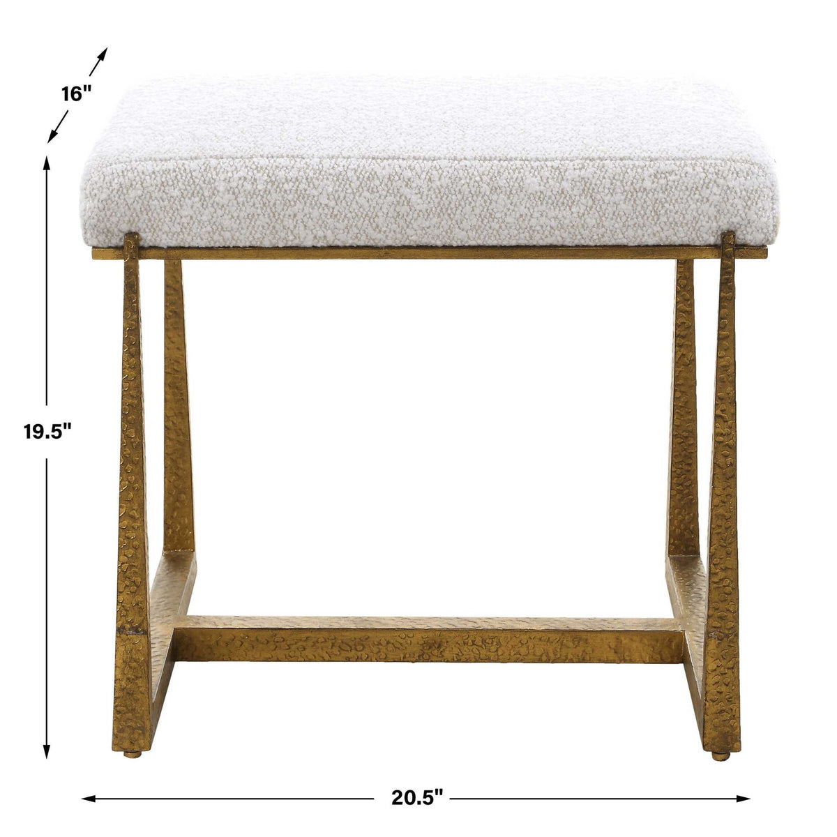 Midas - Small Bench - Gold / White