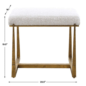 Midas - Small Bench - Gold / White