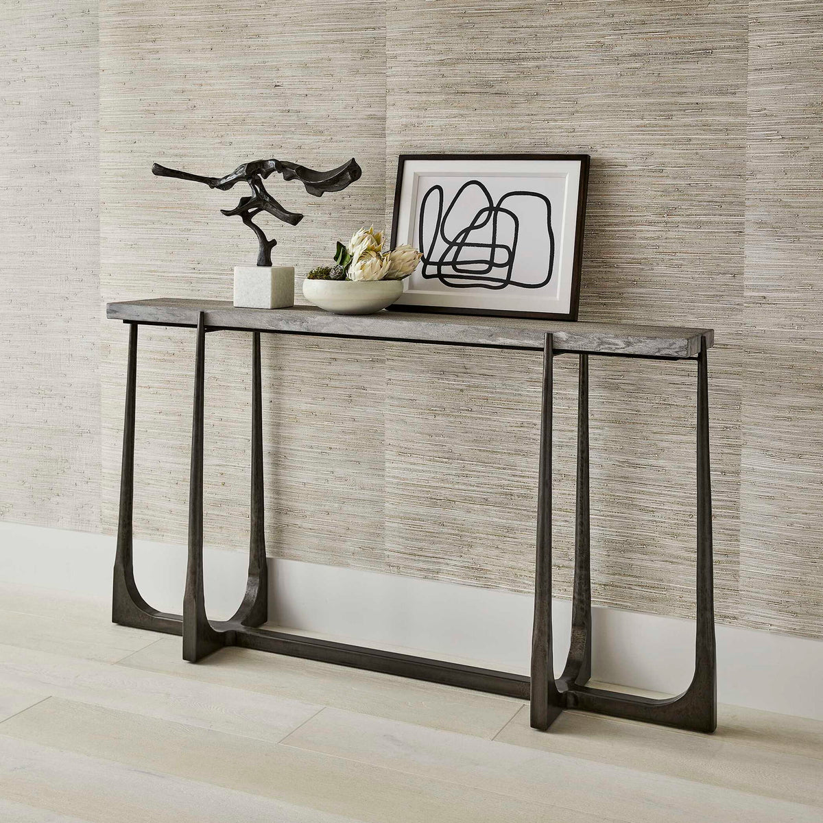 Tapering Off - Console Table - Bronze / Gray