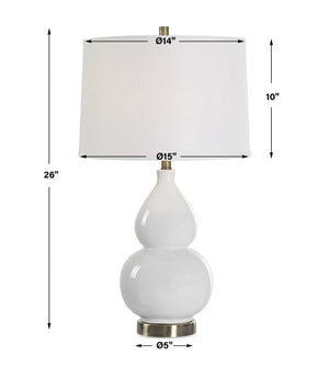 Ceramic Table Lamp - White Fabric