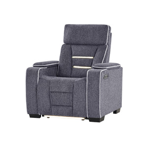 Austin - Recliner With Storage Arms - Gray