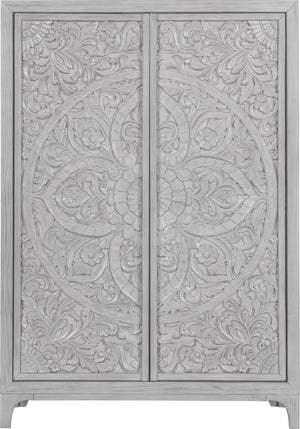 Boho Chic Wardrobe Chest in Washed White (2024)