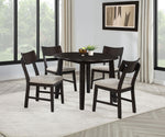 Catley 5-piece Round Drop Leaf Dining Table Set Dark Coffee