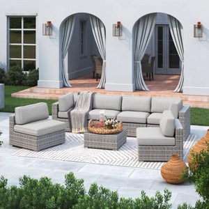 Outdoor Wicker Seating Group With Cushions