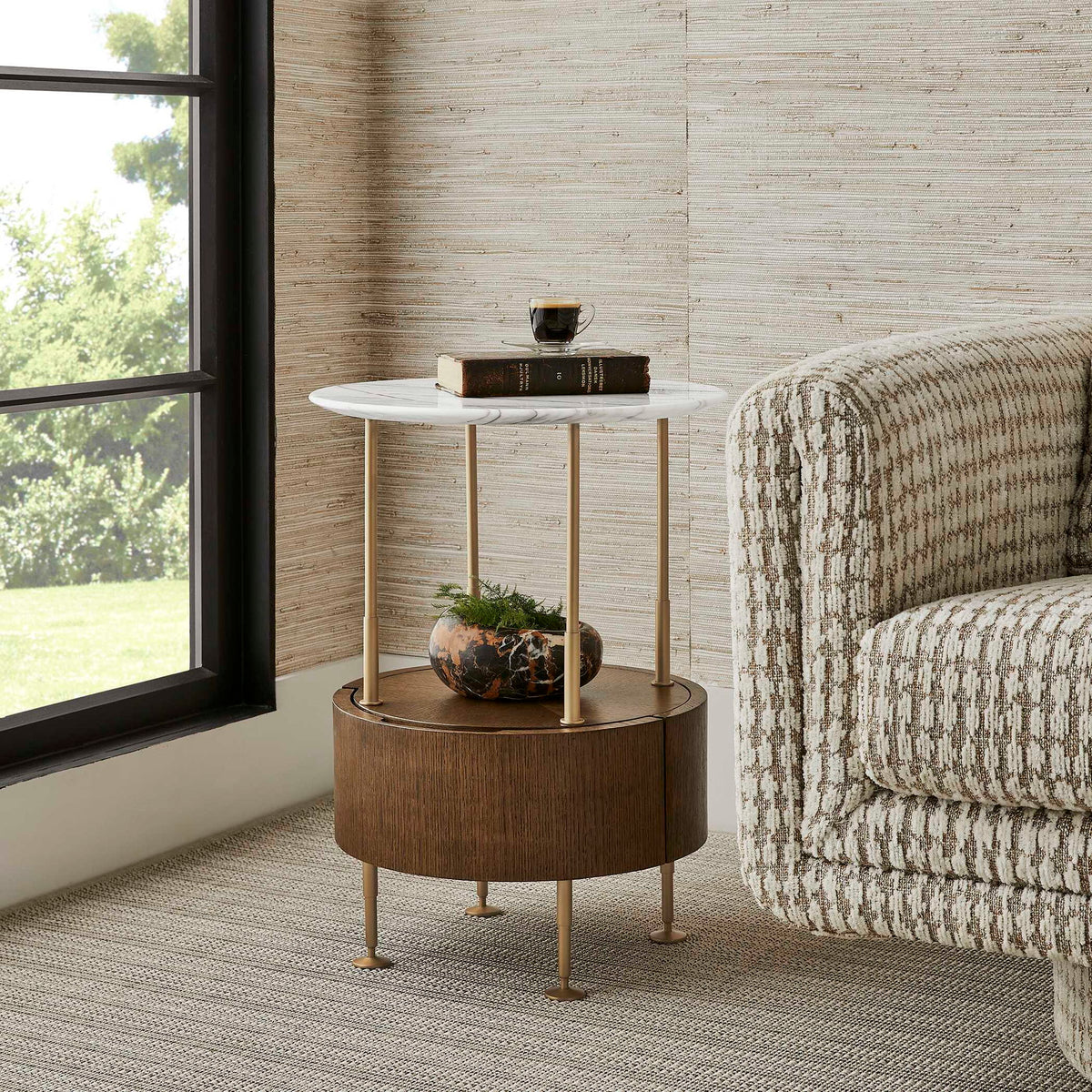 By Your Side - Table - Brass / Woodtone / White