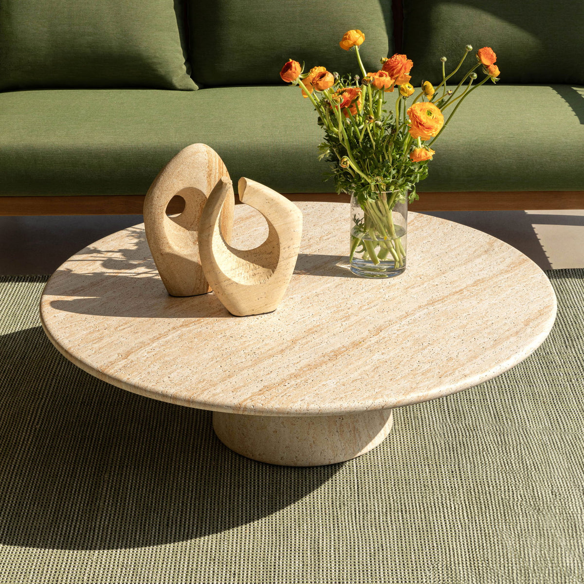 Trebol - Outdoor Coffee Table - Faux Travertine