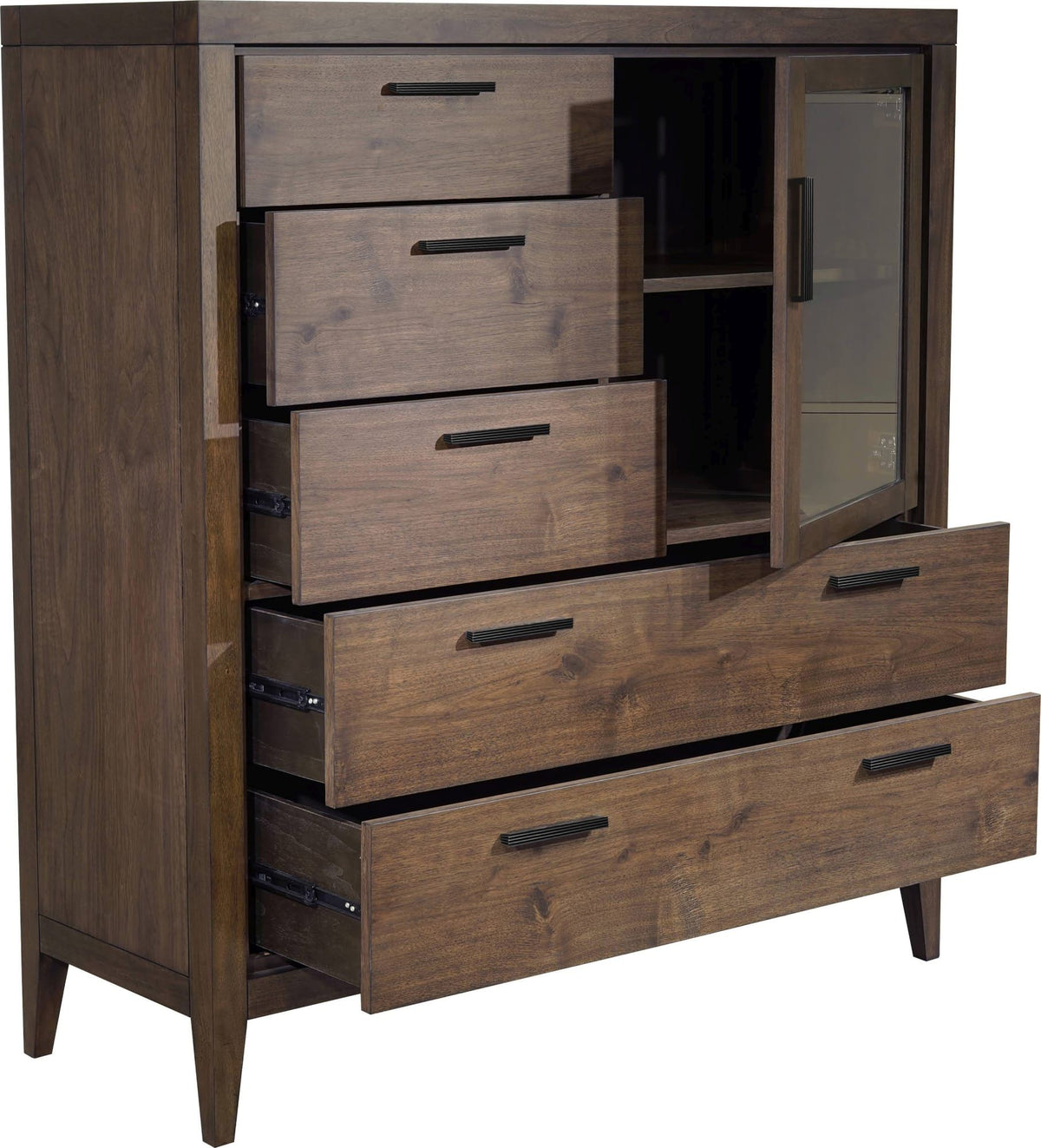Boracay Five Drawer One Door Walnut Sweater Chest in Wild Oats Brown (2024)