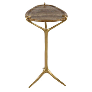Sure Footed - Accent Table - Brass / Brown