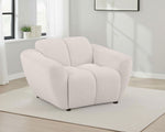 Destino Chenille Upholstered Splayed Arm Accent Chair Greige