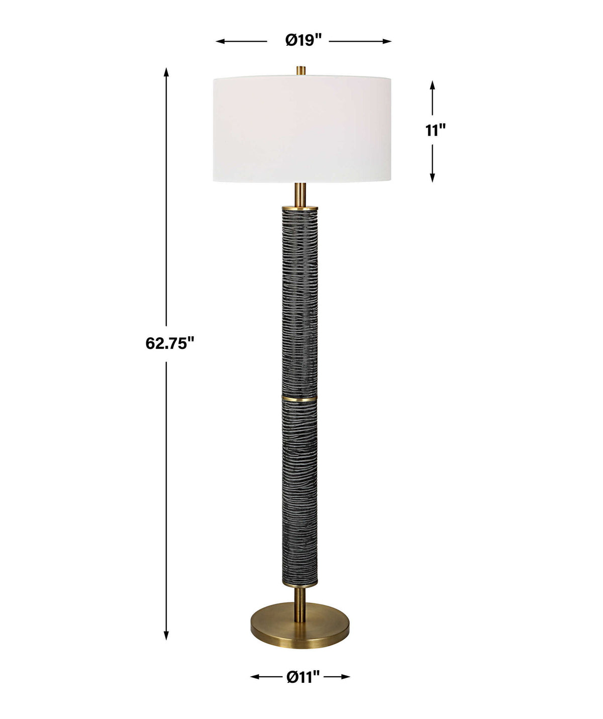 Summit - Rustic Floor Lamp - Black