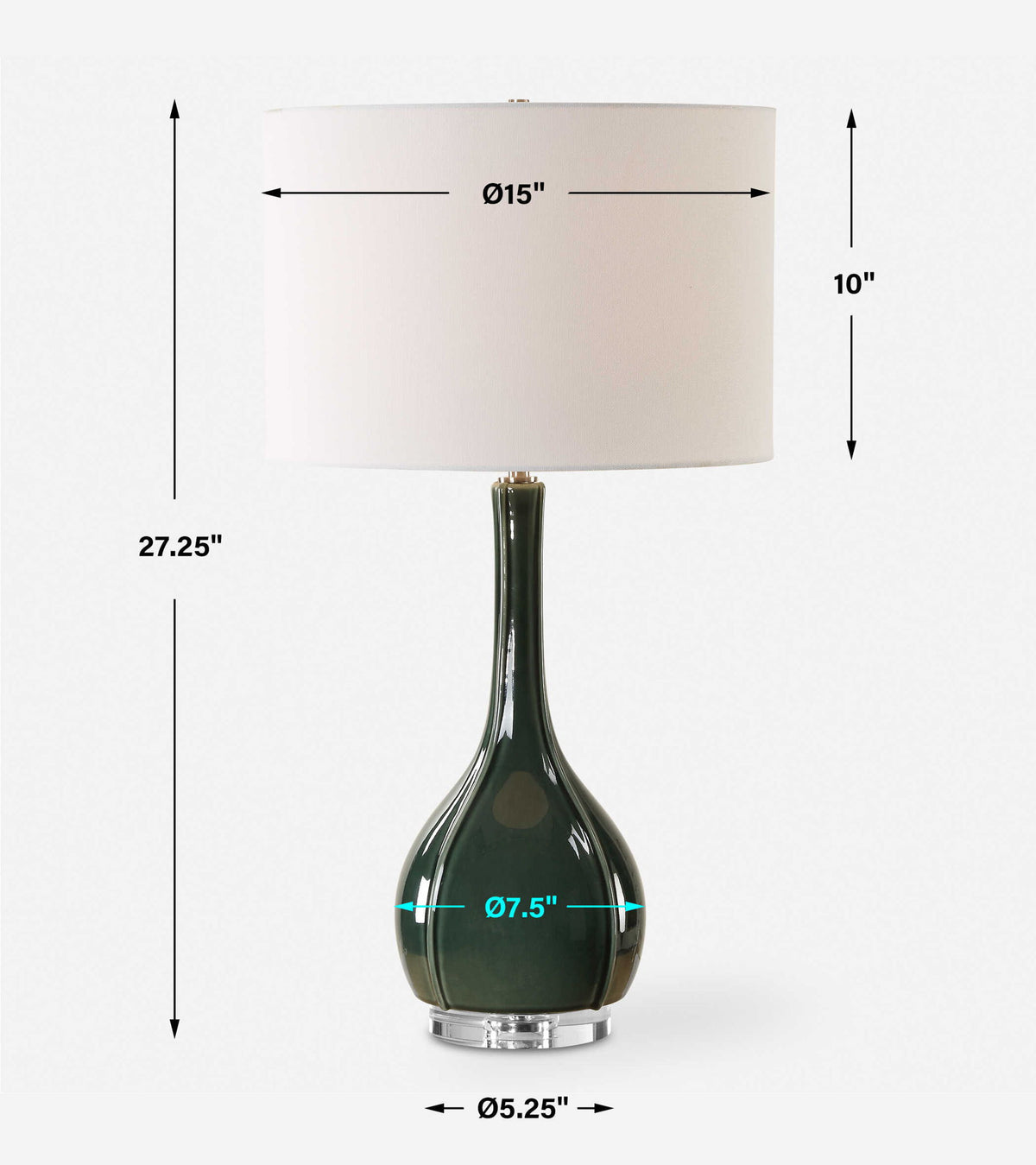 Essex - Green Glass Table Lamp