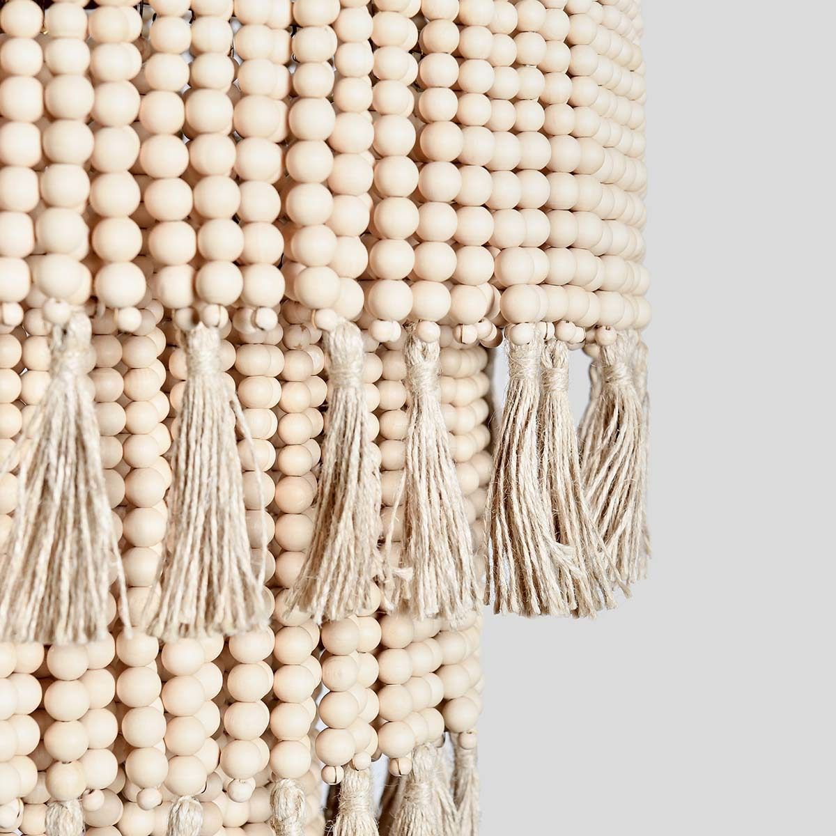 Brittany - Beaded Round Chandelier - Natural - R&R Furniture Gallery (Fountain Valley, CA)