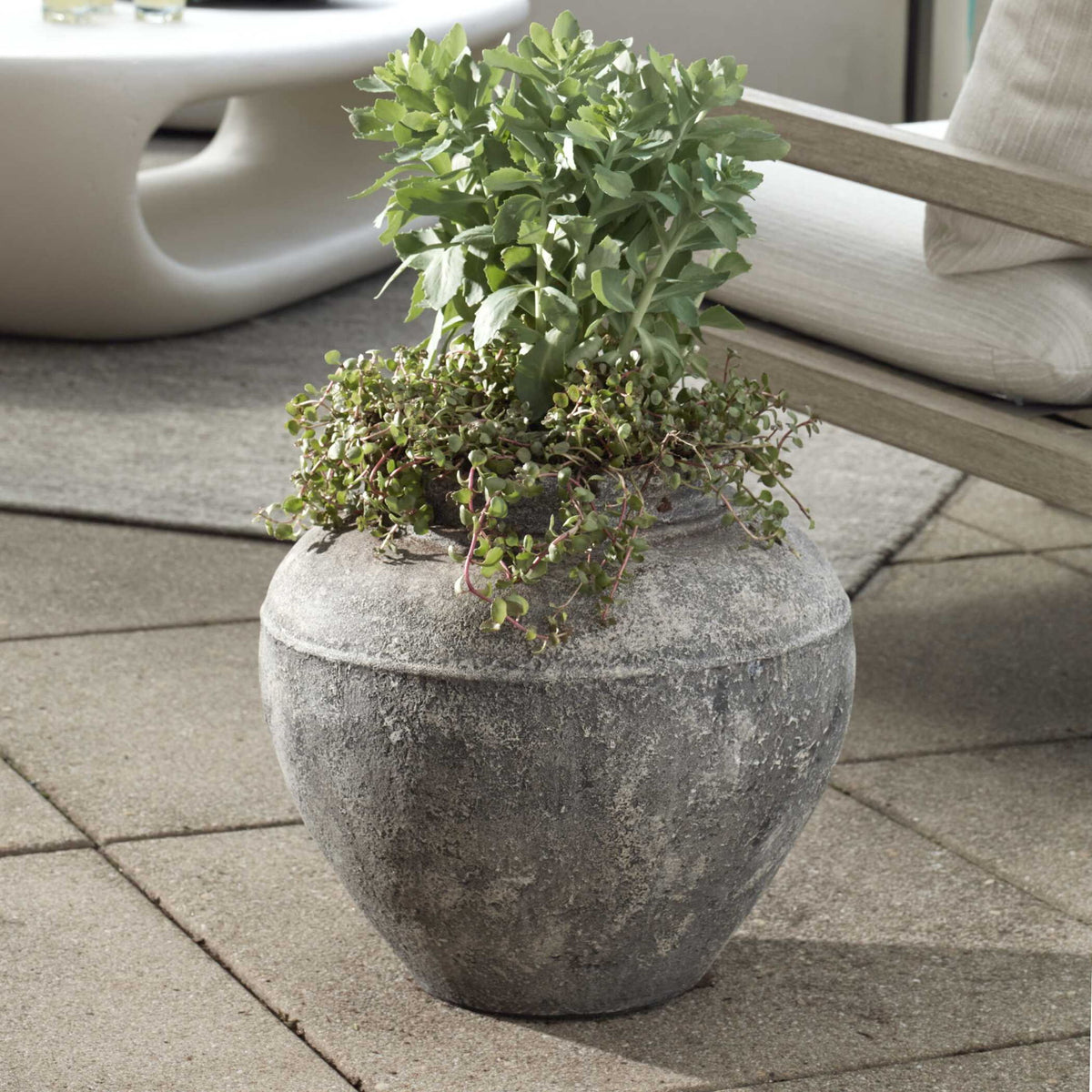 Echoes Of Time - Concrete Outdoor Planter - Dark Gray