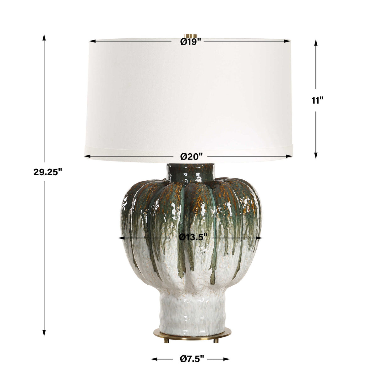 Squash - Table Lamp - Green / White