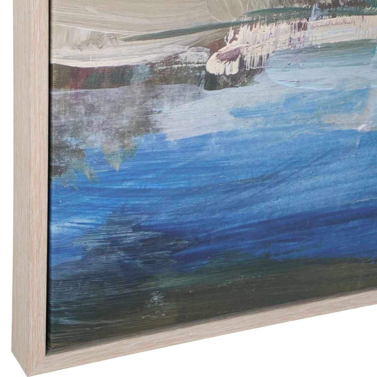Lush Valley - Framed Canvas - Light Blue