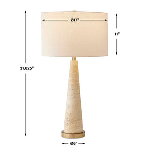 Perkins - Travertine Table Lamp - Brown