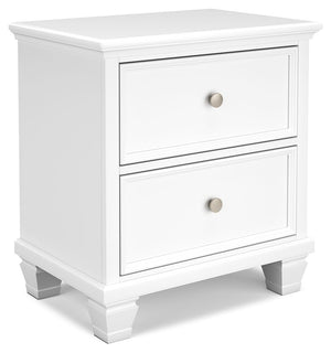 Fortman - Two Drawer Night Stand - White - R&R Furniture Gallery (Fountain Valley, CA)