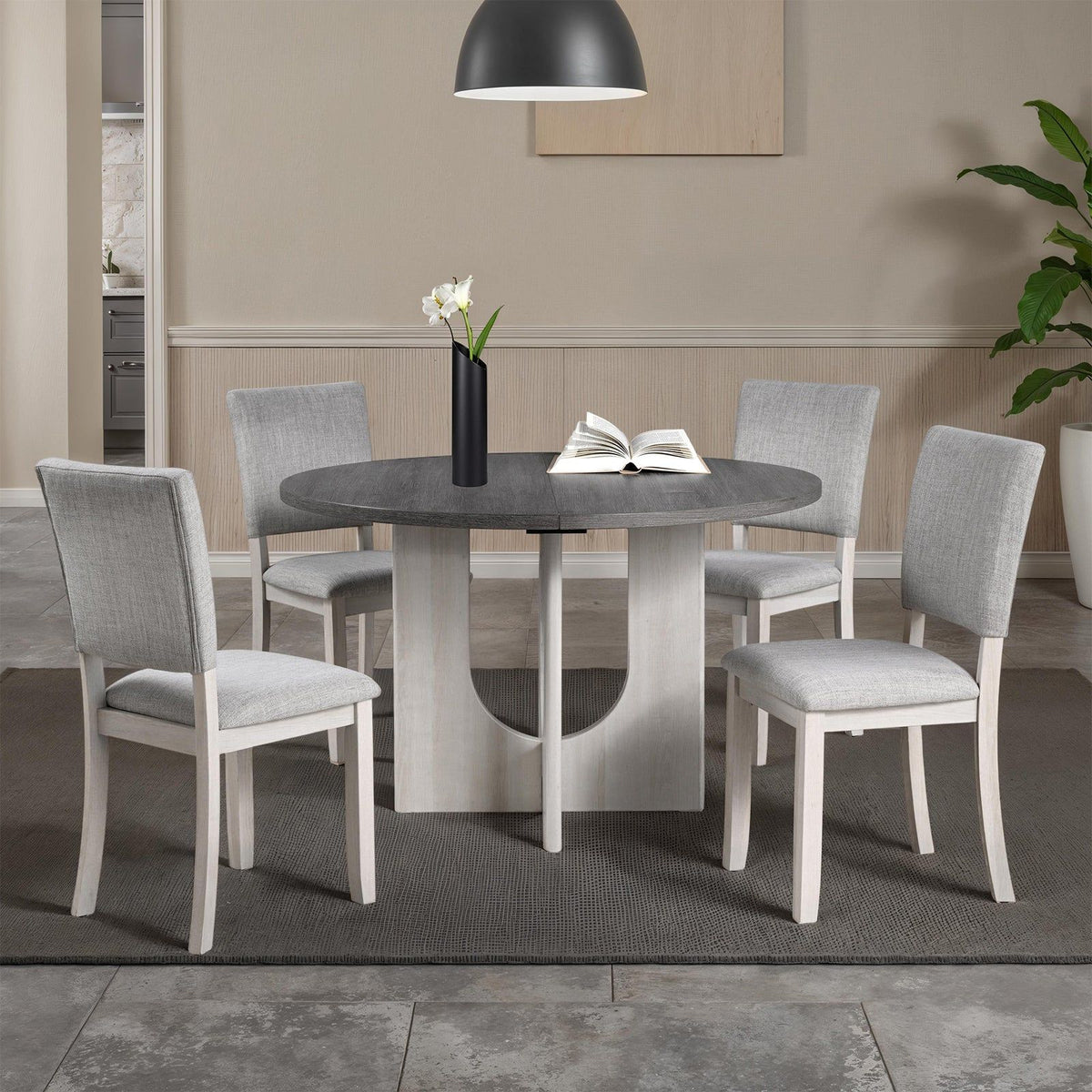 Oberto - 5 Pc. Round Dining Table Set