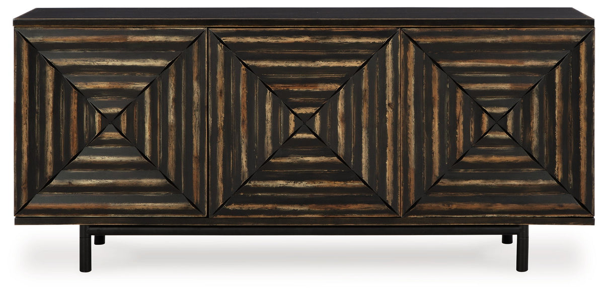 Fair Ridge - Accent Cabinet - Distressed Black - R&R Furniture Gallery (Fountain Valley, CA)