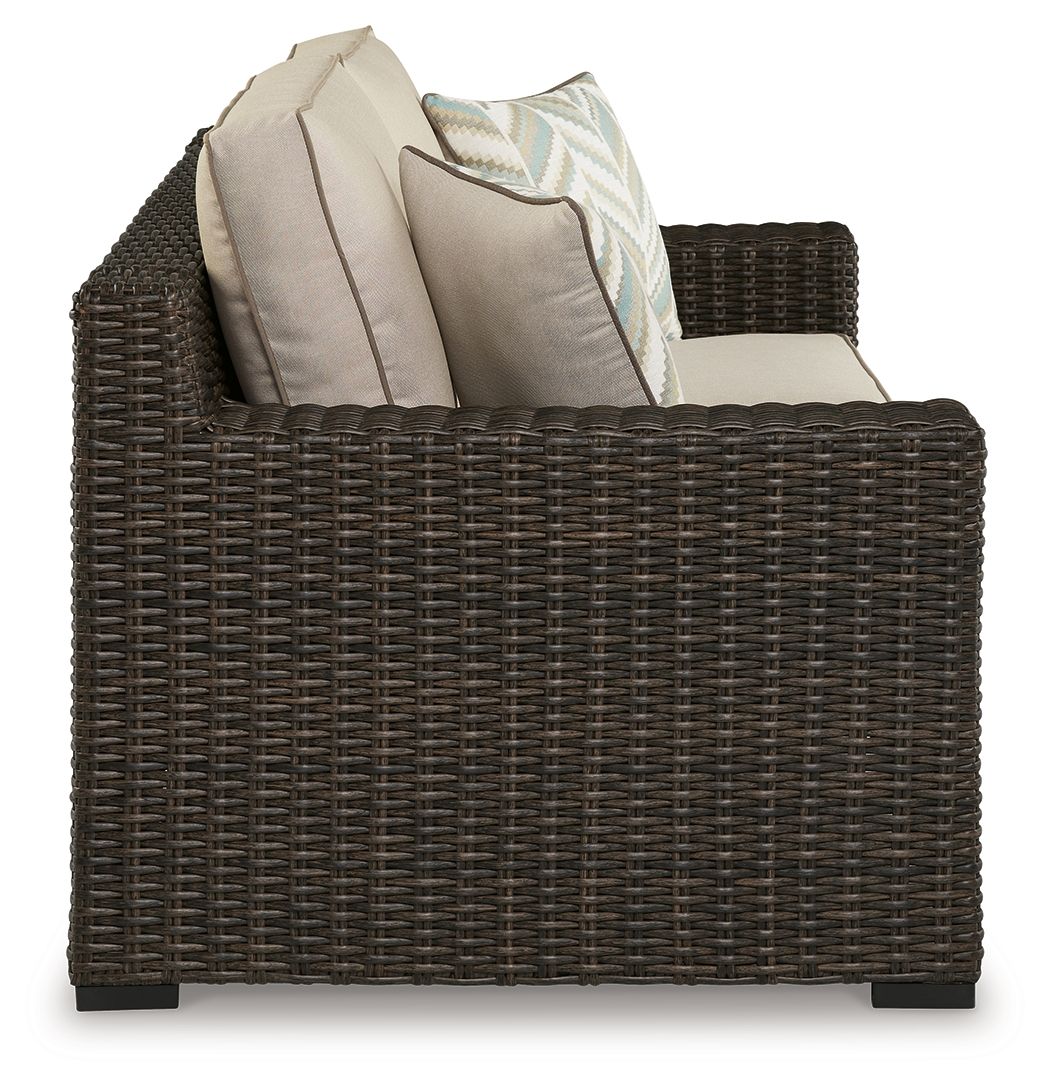 Coastline Bay - Loveseat W/Cushion - Brown - R&R Furniture Gallery (Fountain Valley, CA)
