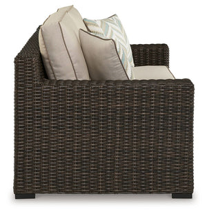 Coastline Bay - Loveseat W/Cushion - Brown - R&R Furniture Gallery (Fountain Valley, CA)