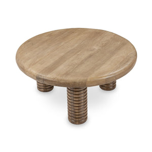 Ilaria - Reclaimed Wood Round Coffee Table - Sand Washed - R&R Furniture Gallery (Fountain Valley, CA)