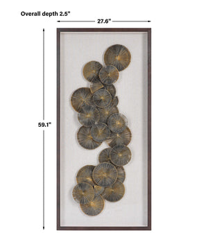 Uttermost The Times shadow box wall art in light brown with layered frame design, perfect for modern wall decor.