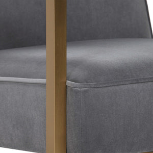 Hartigan - Accent Chair - Brass / Gray