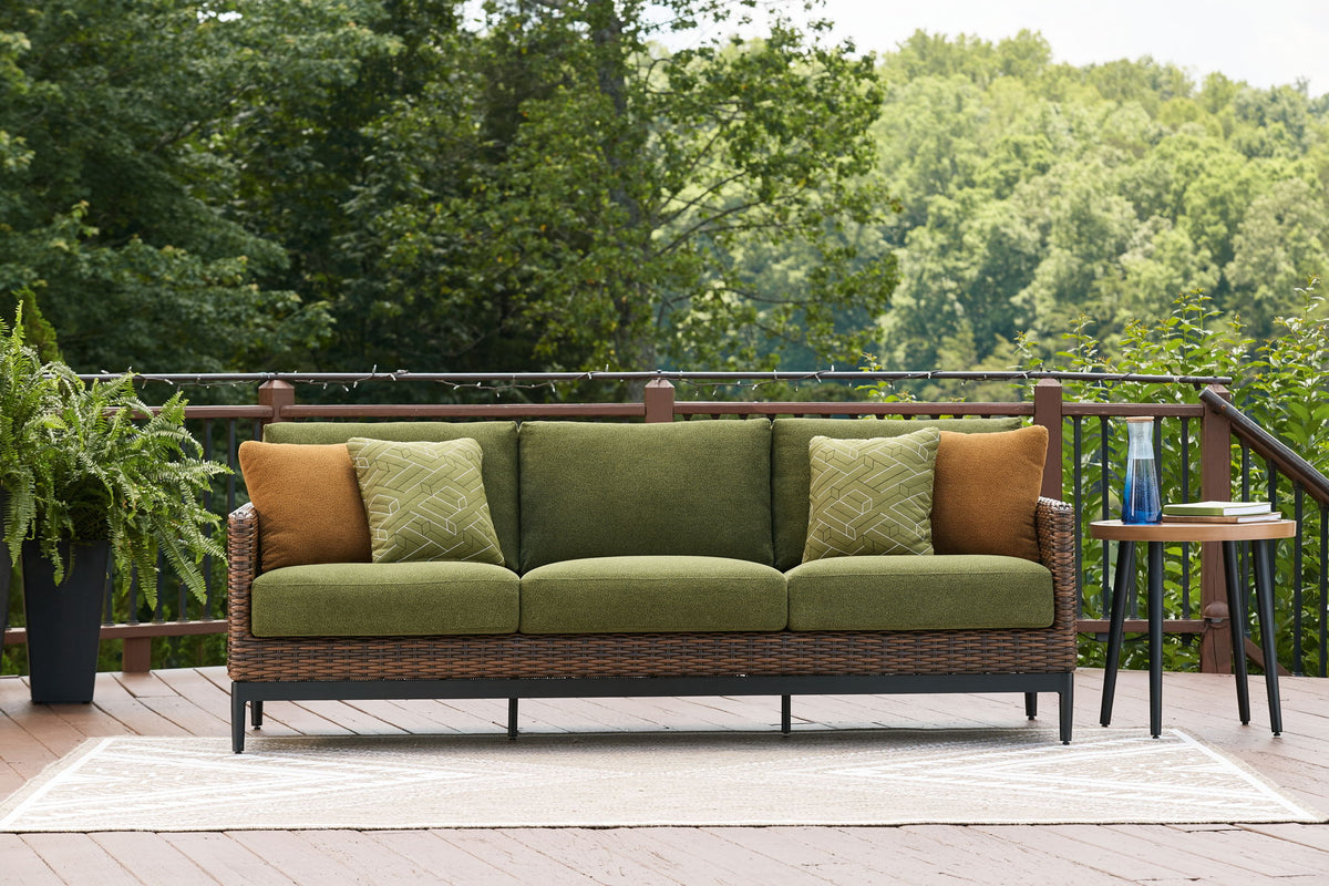 Horizon Hall - Sofa With Cushion - Brown / Green - R&R Furniture Gallery (Fountain Valley, CA)