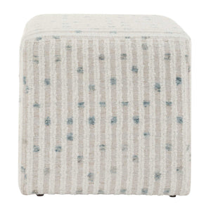 Joie - White Chenille Ottoman - White