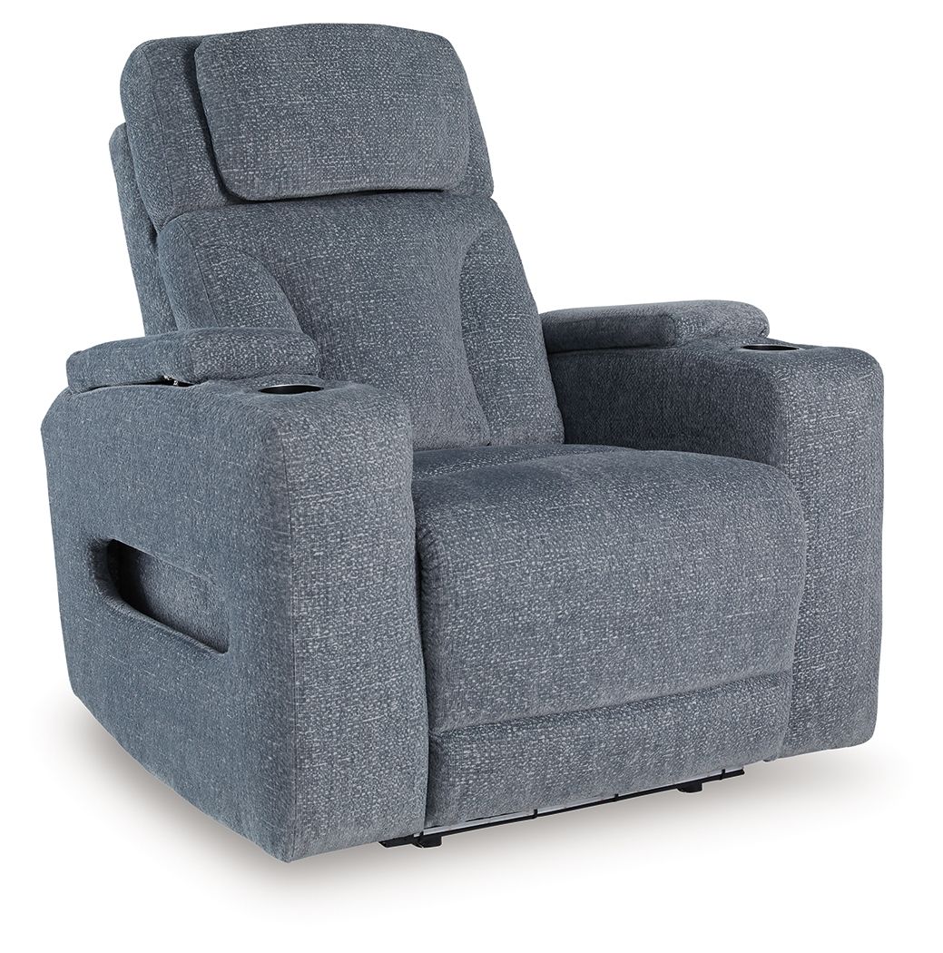 Studio Cave - Power Recliner - Steel - R&R Furniture Gallery (Fountain Valley, CA)