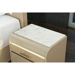 Gigi - Chest With LED Lights Chest, 5 Drawers, LED Lighting, Rounded Edges - Gold