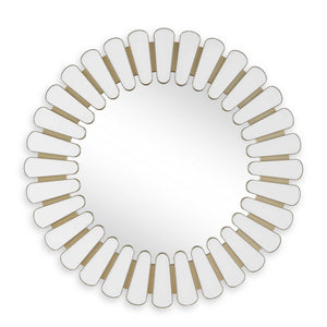 Miran - Glass Round Mirror - White