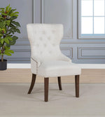 Baney Fabric Upholstered Dining Side Chair Cream and Dark Oak