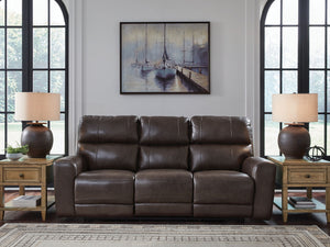 Crossplex - Power Reclining Sofa With Adjustable Headrest - Smoke - R&R Furniture Gallery (Fountain Valley, CA)