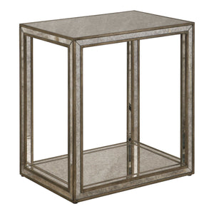 Julie - Mirrored End Table - Silver
