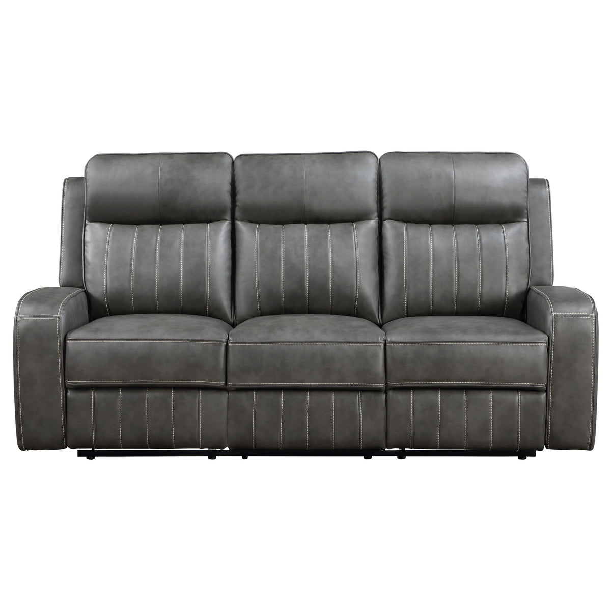 Forrest - Motion Reclining Sofa Comfort With Elegant Tufting And Wide Track Arms - Gray