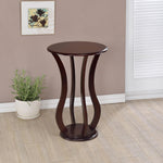 Elton Round Wood Top Accent Plant Stand Cherry