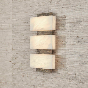 Triple Stack - Sconce - Light Antique Brass / White