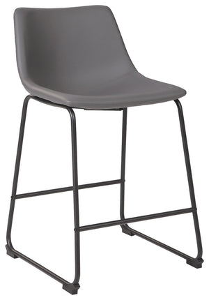 Pair of Signature Design by Ashley® Centiar upholstered barstools with cushioned seats and wooden legs, set of two for kitchen or bar area.