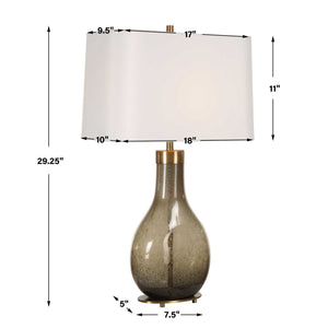 Shyla - Dark Glass Table Lamp - White