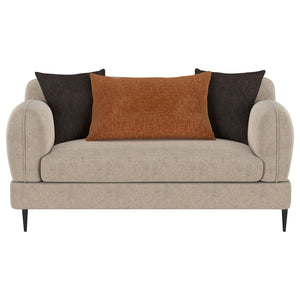 Repley - Upholstered Sculpted Track Arm Loveseat - Beige