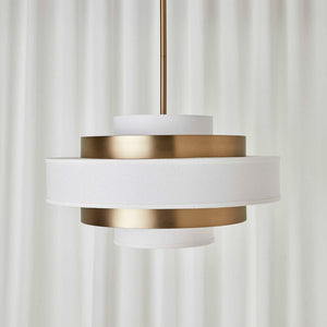 Radio City - 6 Light Pendant - Brass / White