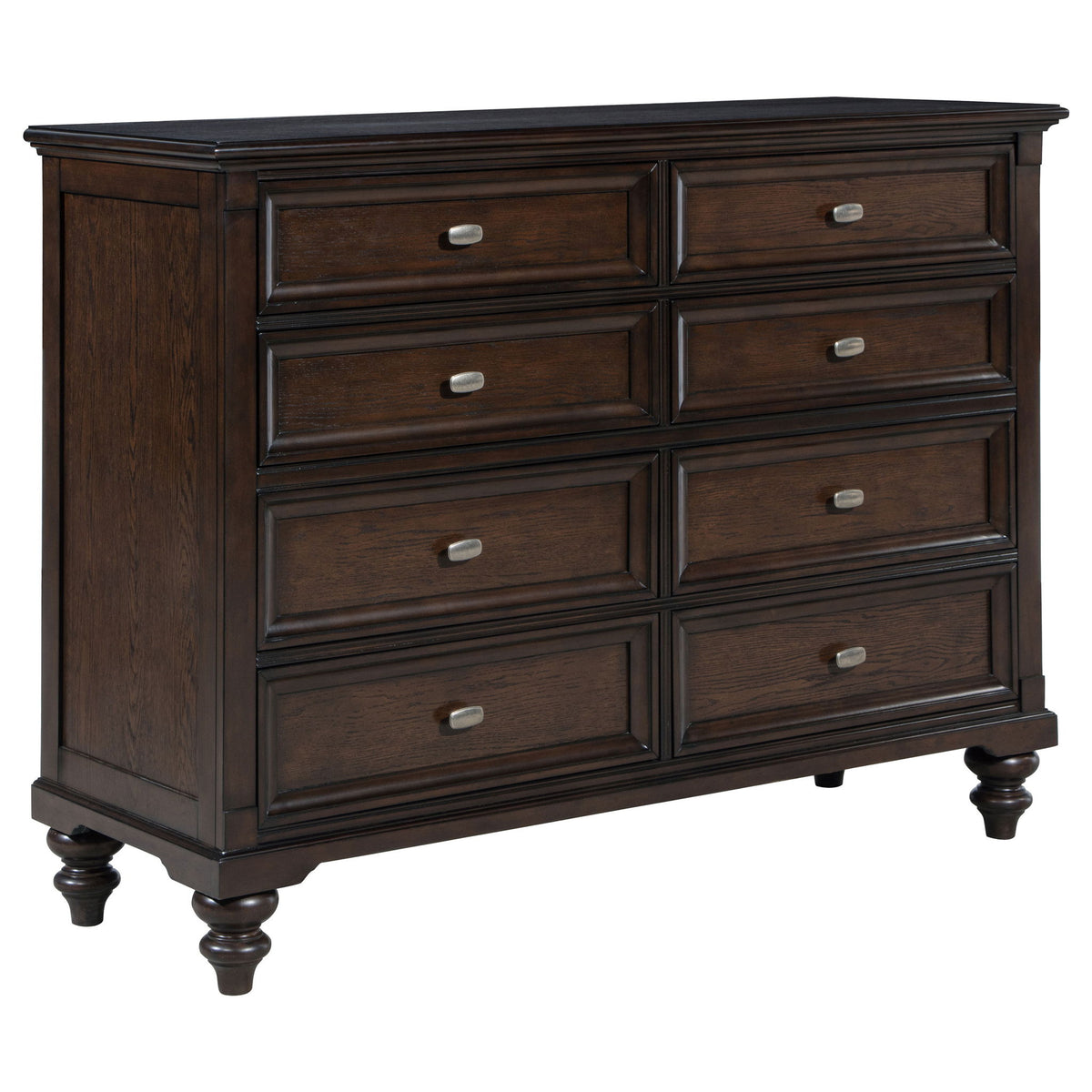Berwick - 8 Drawer Dresser Cabinet With Felt Lined Drawers - Dark Oak