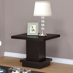 Mbala - Square Pedestal End Table - Cappuccino