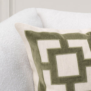 Classic Home Corbin accent pillow with textured fabric and decorative pattern, perfect for sofa or bed decor.