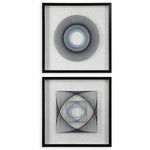Pair of black geometric art wall decor by Uttermost, featuring modern string design on a set of two pieces.